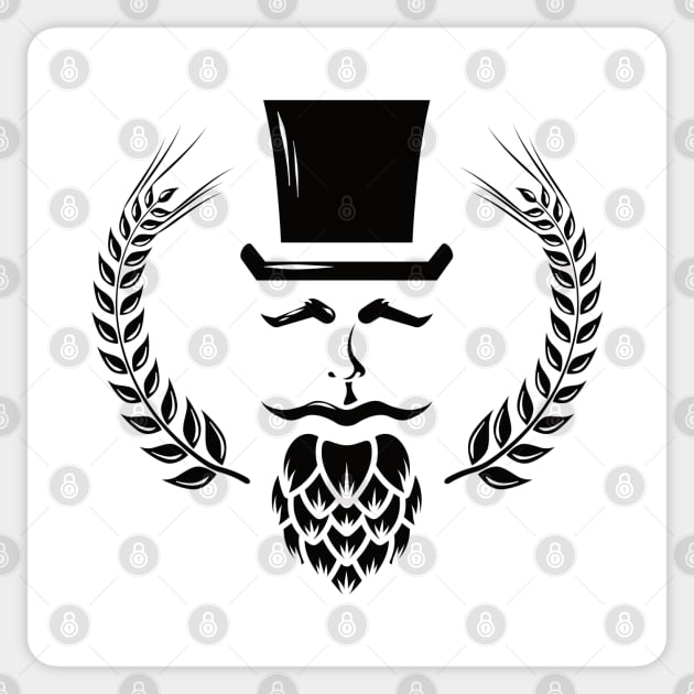 The Brewmaster (black) Sticker by dkdesigns27